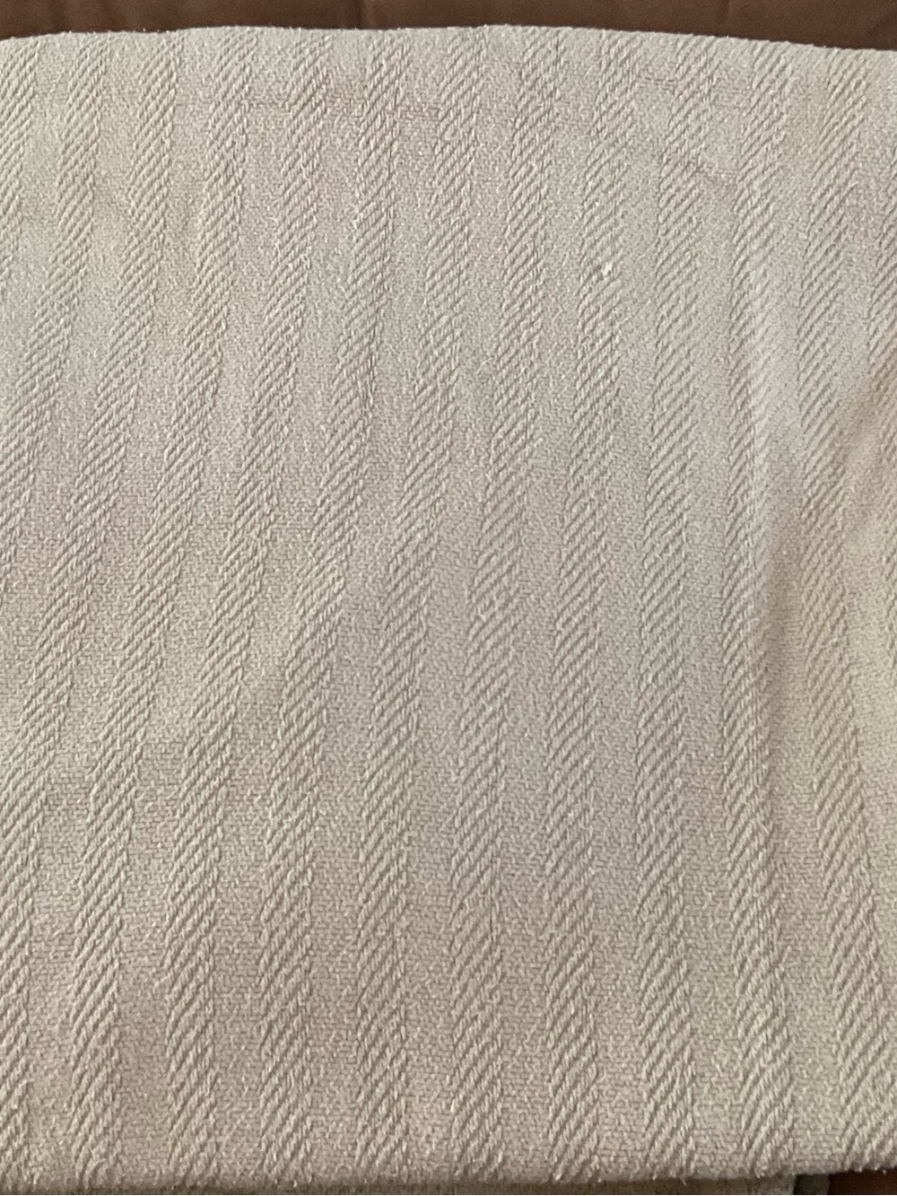 Vintage Ralph Lauren Beige Herringbone Cotton Woven Blanket Queen- USA Made
